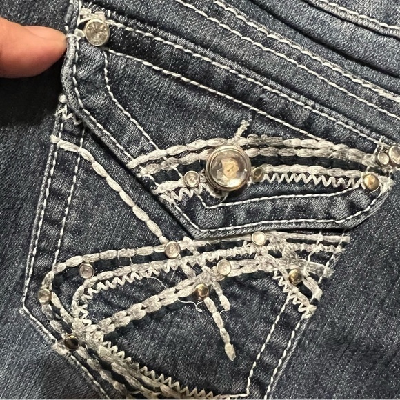 EARL JEANS embellished boot cut jeans fading distress size 6 Vintage Y2K EUC - Picture 12 of 15